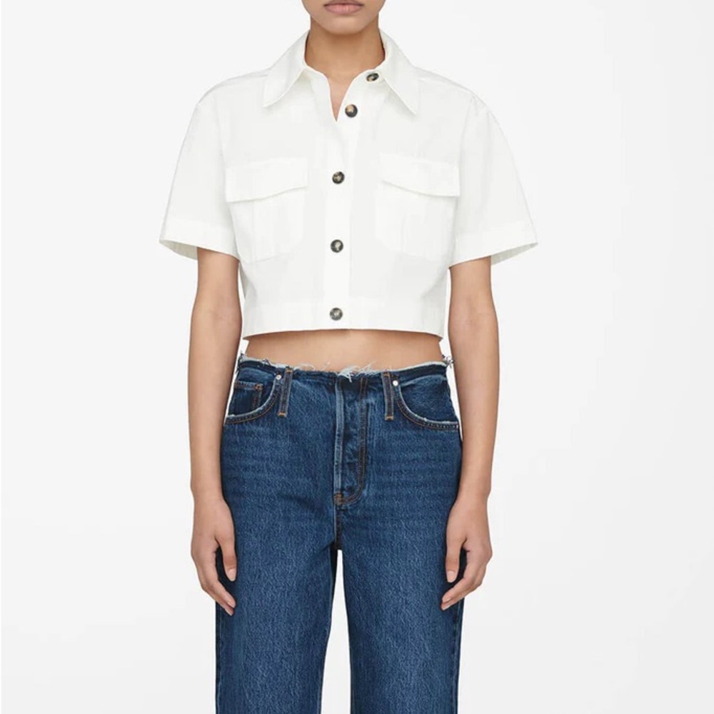 Anine Bing Cream Button-Up Shirt